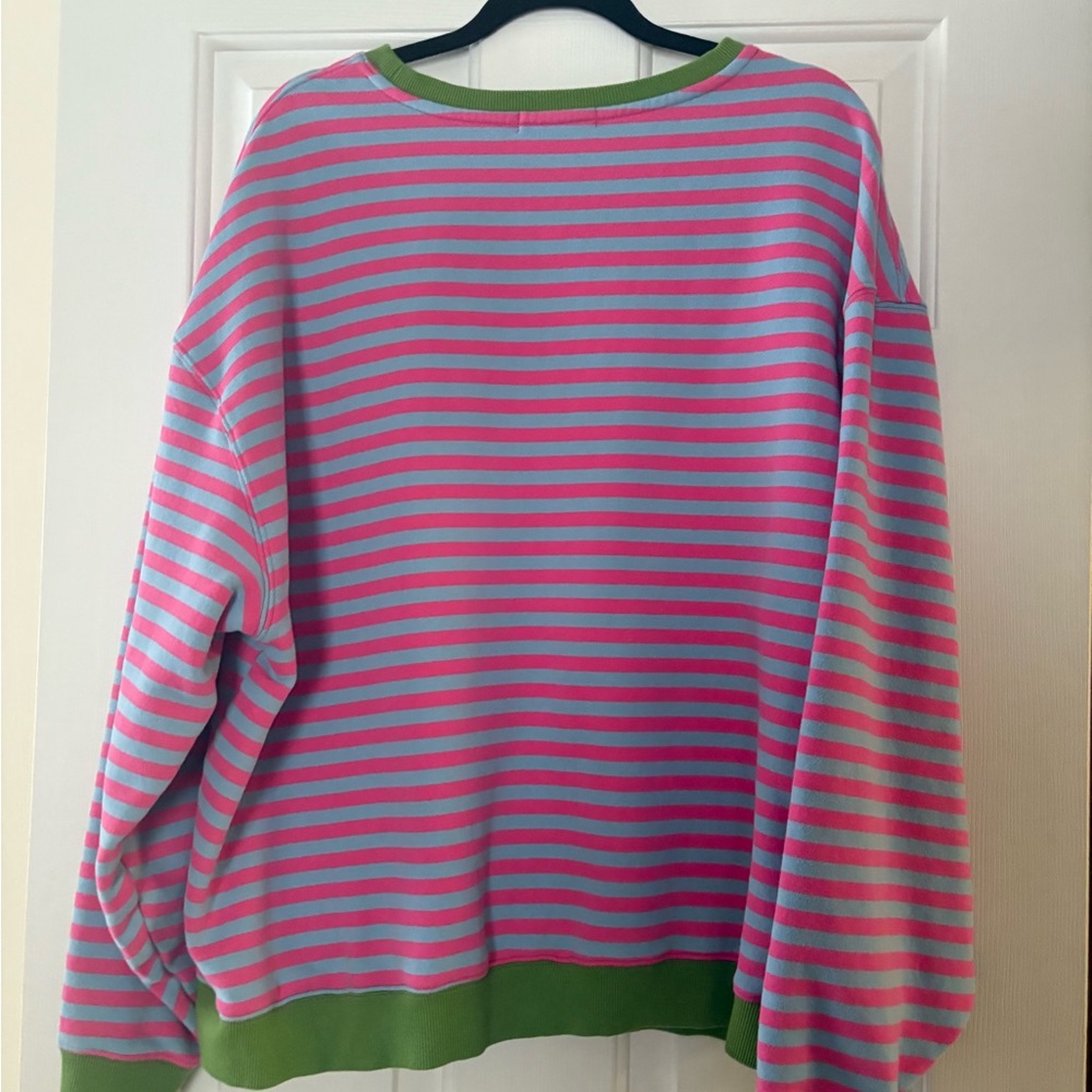 Natural Life Oversized Green and Pink Sweatshirt - Picture 4 of 5